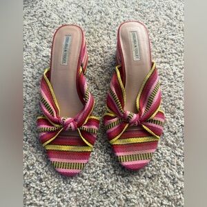 Chelsea & Violet Vibrant Striped Mules Sz 9.5